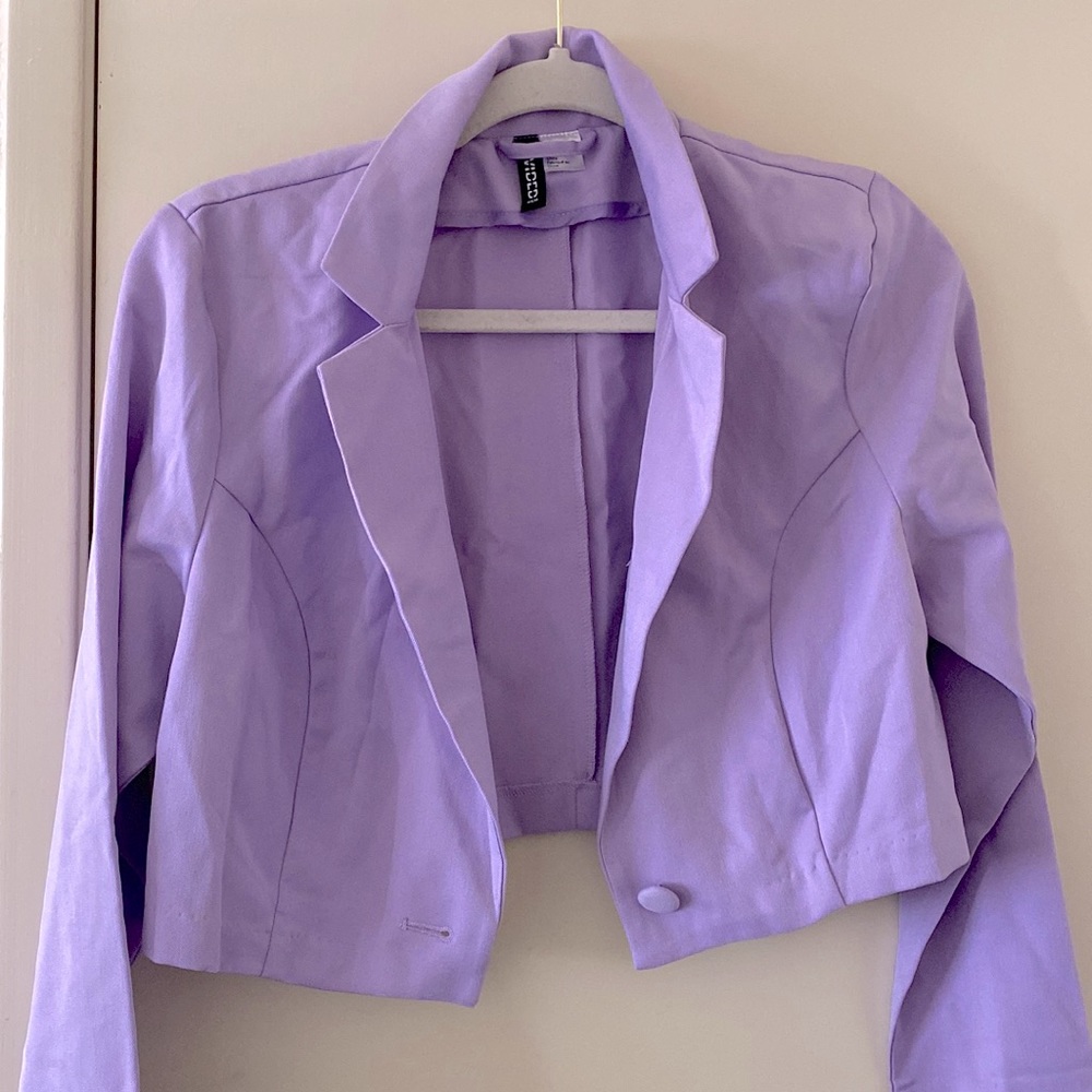 H&M LAVENDER CROPPED BLAZER